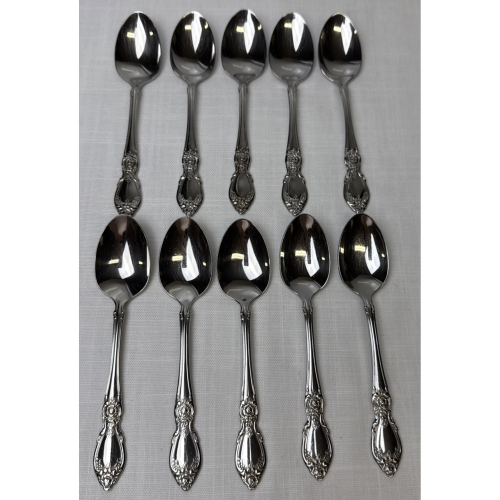 Oneida Stainless Plantation Teaspoons Spoon Community Flatware Set of 10